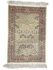A pure Silk Turkish Hereke signed handwoven rug