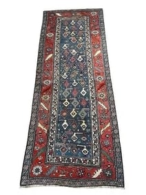 Antique Caucasian Shirvan Baku tribal runner rug