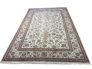 Old Persian Isfahan Silk & Wool handwoven fine rug