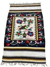 A Tribal Blanket flat woven wool rug