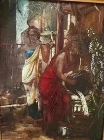 Diana Coomans (Belgian,1861-1952) Oil on board painting