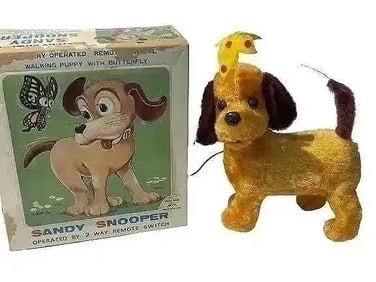 Sandy Snooper with butterfly Dog Toy battery operated