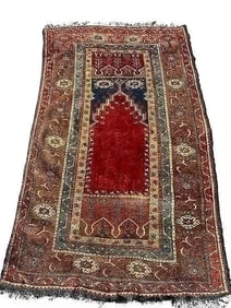 Antique Turkish LADIK prayer rug , Central Anatolia