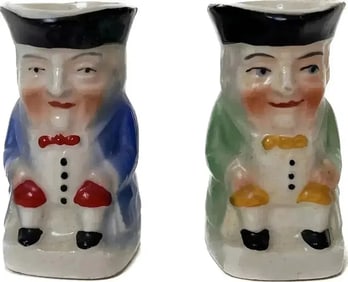 Pair of Czech TOBY Saucer jugs
