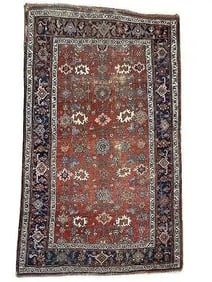 Antique Persian Bijar scatter size rug