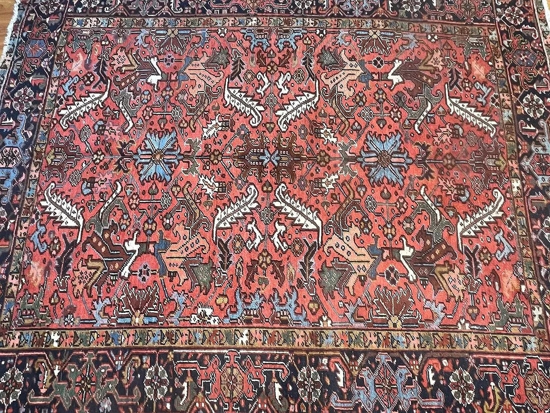 Antique Persian Heriz handwoven wool rug (1 of 18)