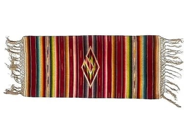 Old Saltillo Serape handwoven textile blanket
