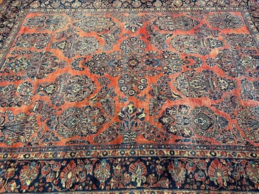 Antique Persian Sarouk room size rug