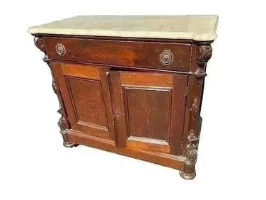 Antique Marble Top Cabinet