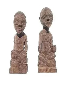 Pair of African Wood carving statues