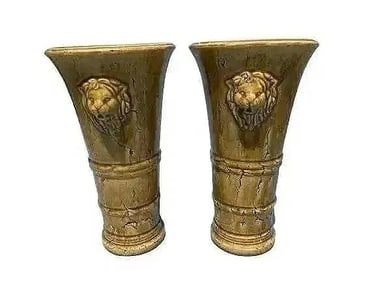 Pair of Italian hand glazed pottery vase