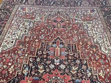 Antique Persian Heriz handwoven rug