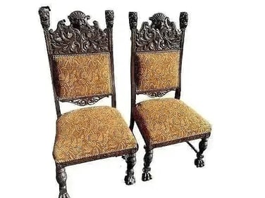 A Pair of European Gothic Renaissance chairs