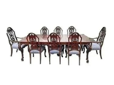 Antique dinning room set of 8 mahogany chairs & a table