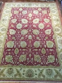 A handwoven Indian Agra wool Rug