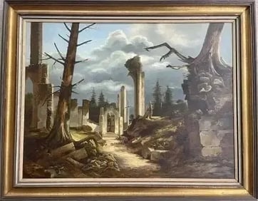 Rudi Reichardt Oil on masonite Large scale painting from VINCENT PRICE collection
