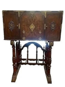 Antique Spanish Vargueno Baroque Drop front desk