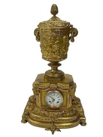 Antique French Gilt Bronze Mantle Clock