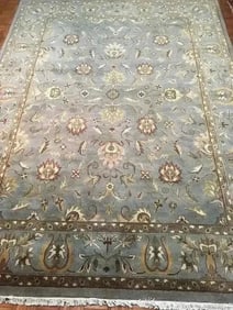 A handwoven Indian Agra wool Rug