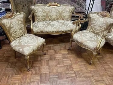 Important Antique French Louis XVI Sofa & chairs