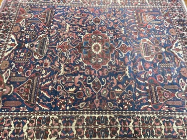 Old Persian Bakhtiari tribal handwoven wool rug