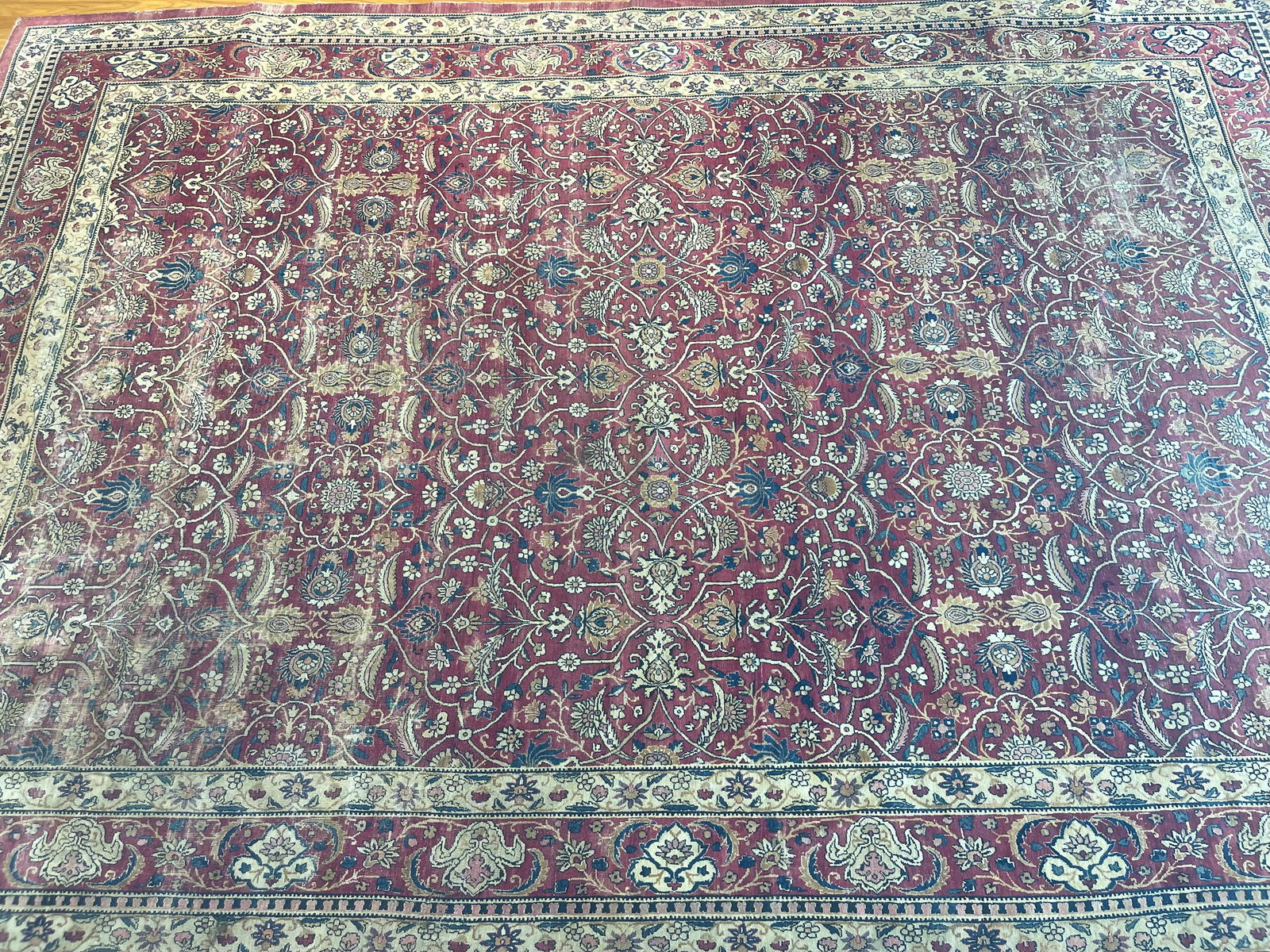 Antique Persian Lavar Kerman room size rug (1 of 20)