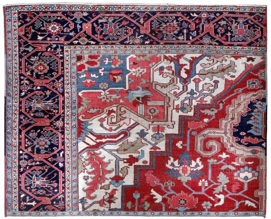 Antique Persian Serapi Heriz Vagireh sampler rug fragment (1 of 20)