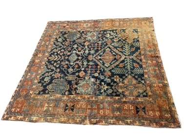 Antique Persian Heriz rug 7 feet by 7 feet 2 inches wide