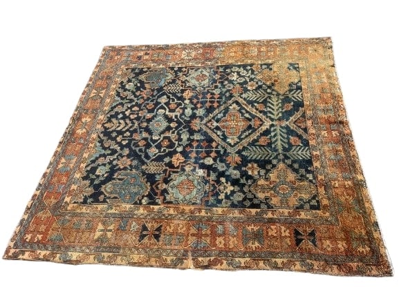 Antique Persian Heriz rug 7 feet by 7 feet 2 inches wide (1 of 20)