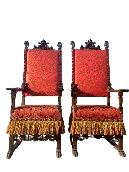 Important Pair of Antique Scottish throne chairs (1 of 20)