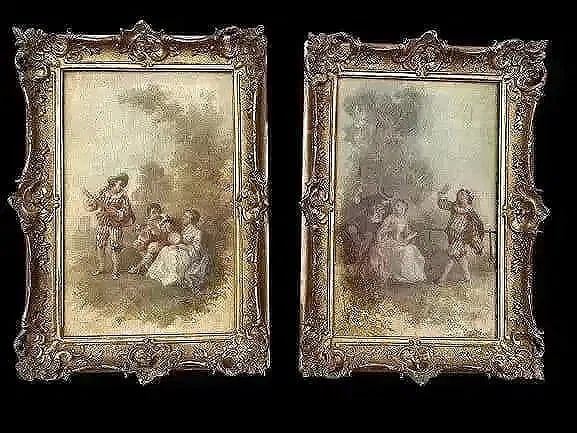 Attributed Jean Andre Castaigne Oil on panel paintings (1 of 15)