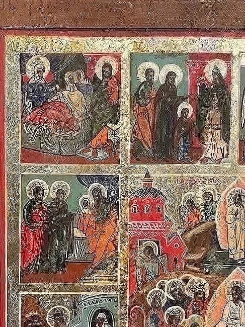 Important Russian Icon Hand painted on wood - 4