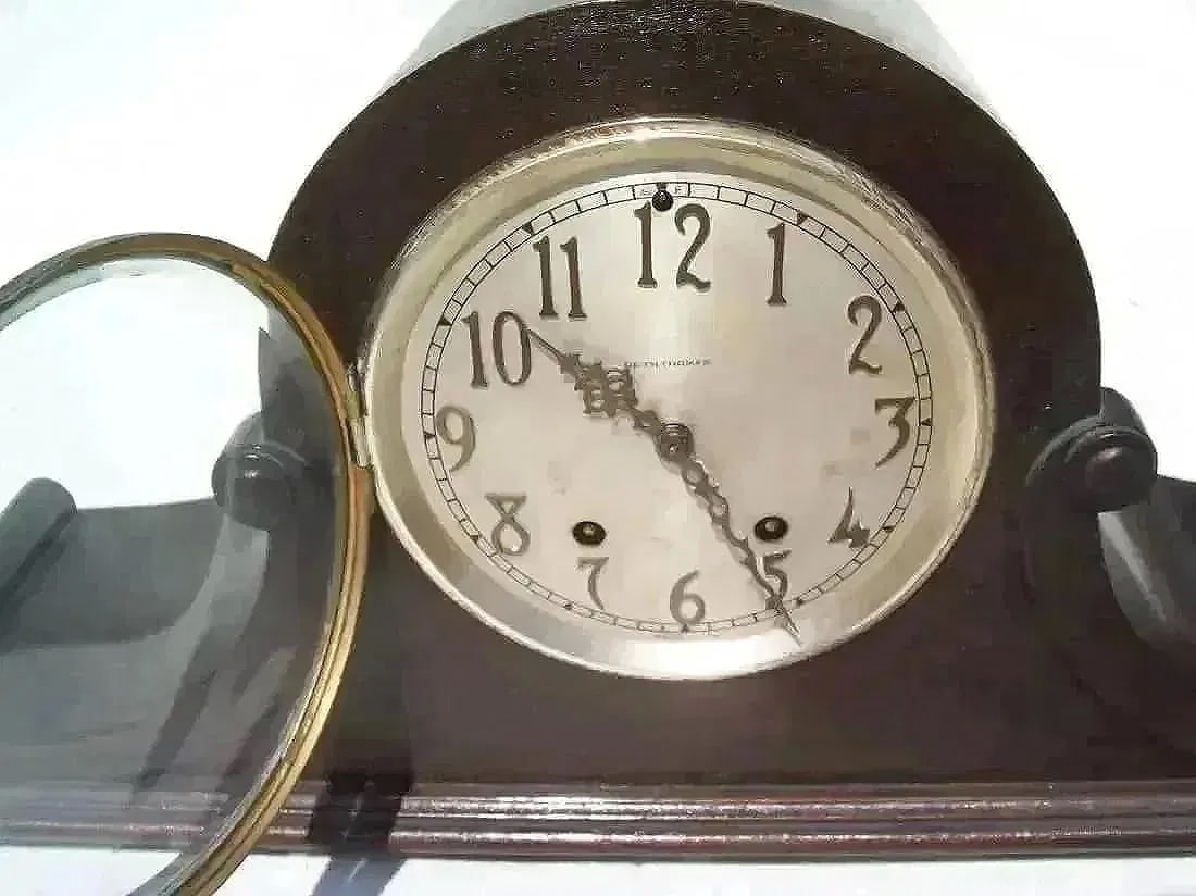 Antique Set Thomas Mantle clock - 6