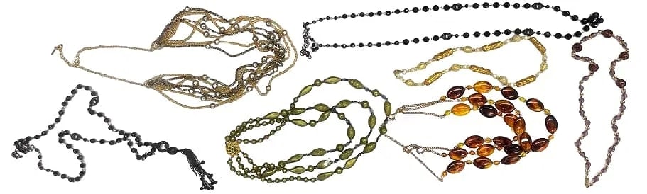 A collection of Seven ladies Custom jewelry necklaces: A collection of Seven ladies Custom jewelry necklaces with various unique styles & sizes.