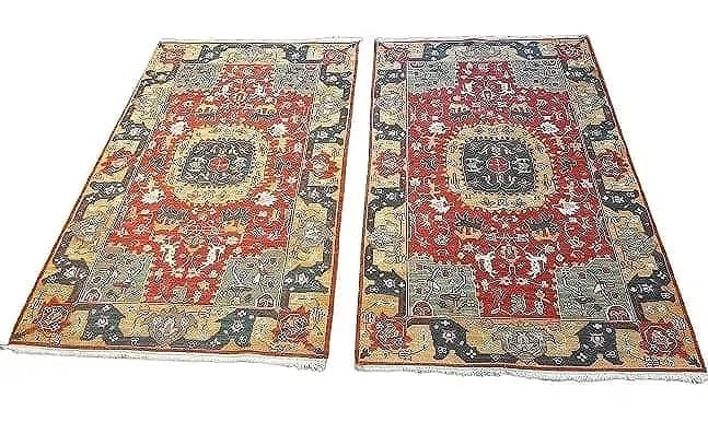 A Pair of Handwoven Asian Agra Soumak Rugs (1 of 12)