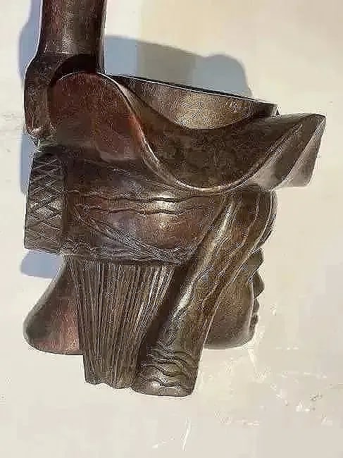 Pair of African Wood hand carved decorative statues - 8