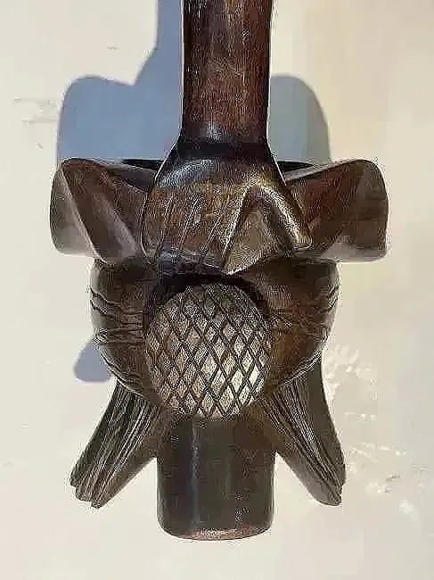 Pair of African Wood hand carved decorative statues - 9