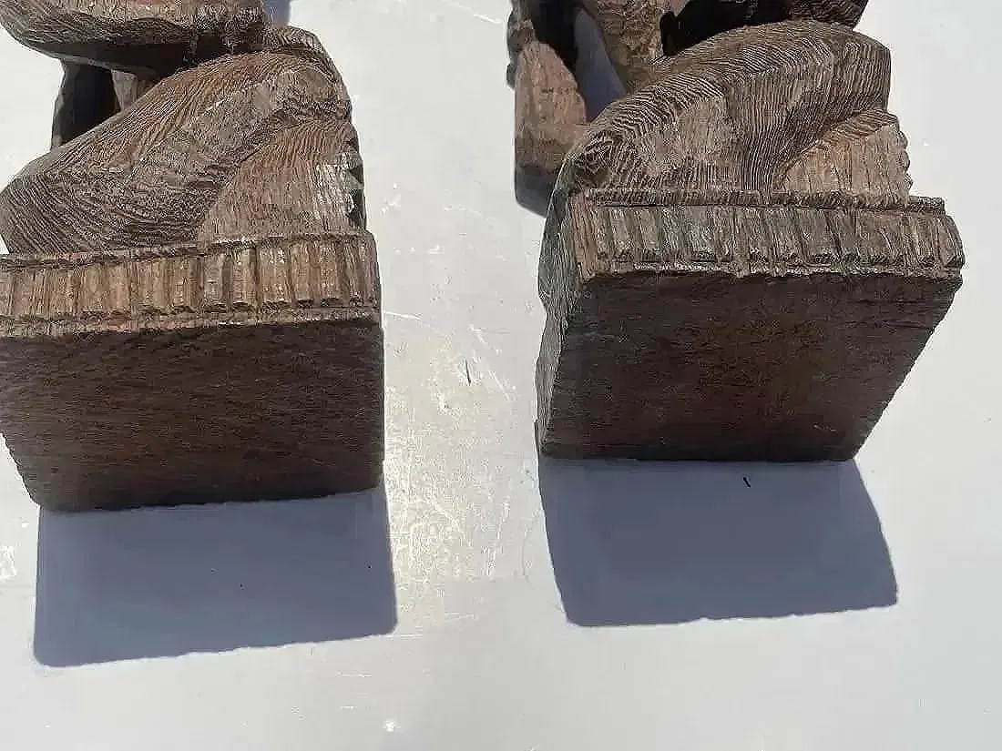 Pair of African Wood carving statues - 12