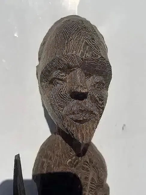 Pair of African Wood carving statues - 3