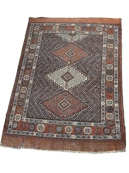 Antique Persian Afshar Tribal rug: Antique Persian Afshar Tribal rug measuring 4 feet 3 inches by 5 feet 7 inches long. A highly detailed tribal geometric Afshar wool on wool hand knotted rug.
