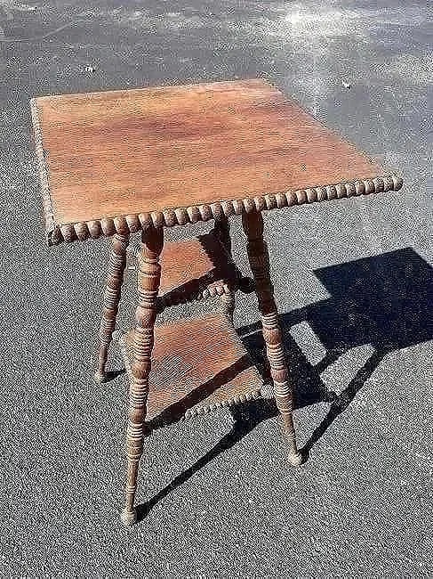 Antique Oak Square Table - 7