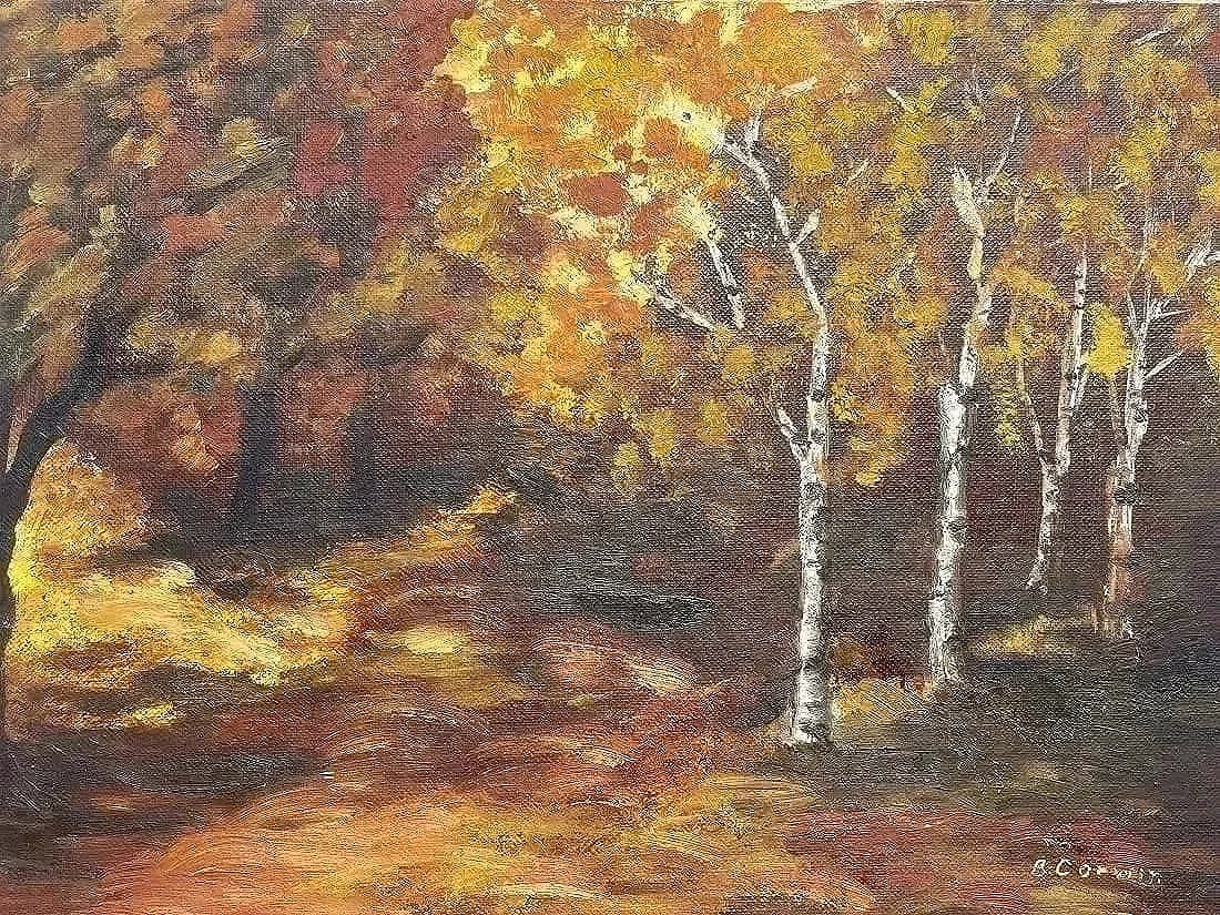 Betty Corwin oil on board titled Fall Carpet (1 of 12)