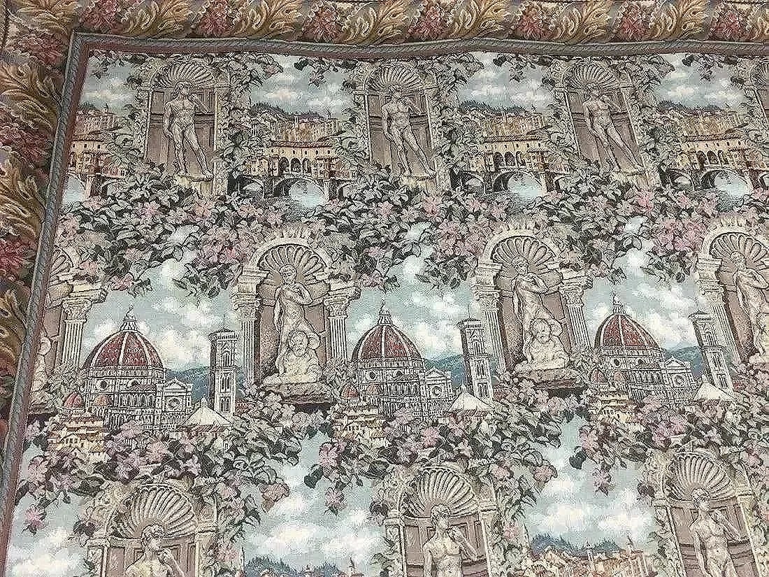 A Florence Scene machine made Tapestry: A Florence Scene machine made Tapestry with an elegant Italian design. Measuring 5 ft 3 inches wide by 6 ft 7 inches long. We Offer In house shipping & handling of this item for a Flat fee of $65