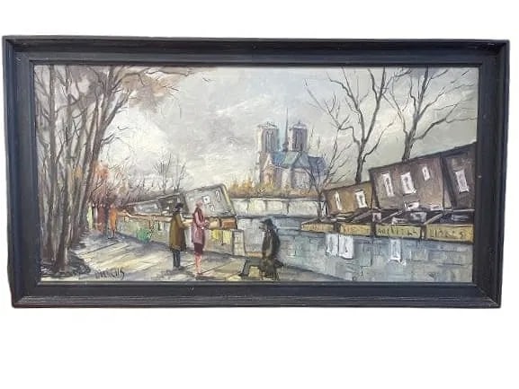 A large French art market scene Oil on canvas painting signed MARCUS (1 of 20)