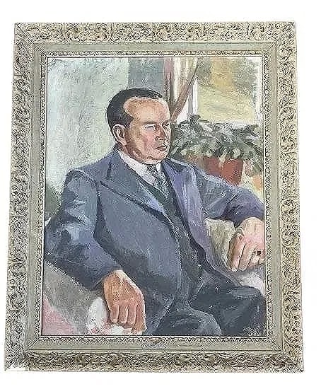 Iris Lovin Lindholm (1923-2013) Sweden, Oil on Canvas portrait painting (1 of 20)