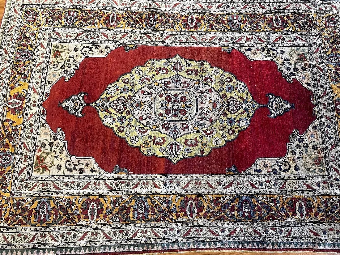 Antique Silk Turkish handwoven rug (1 of 20)