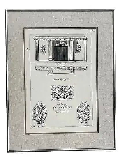 A French Bronze Architectural detail Engraving on Paper (1 of 8)