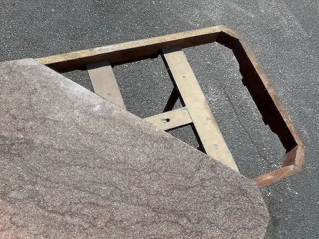 A Victorian Walnut Table with Marble Top - 8