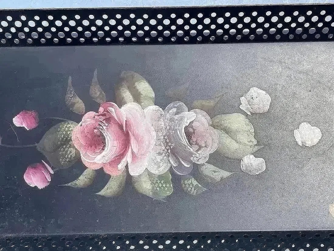 A large hand painted serving tray - 2