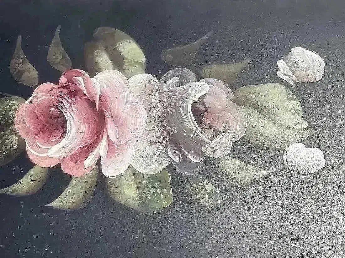 A large hand painted serving tray - 5